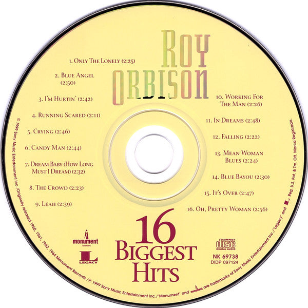 Roy Orbison : 16 Biggest Hits (HDCD, Comp, RP)