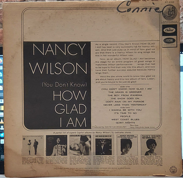 Nancy Wilson : How Glad I Am (LP, Album, Scr)