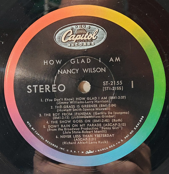 Nancy Wilson : How Glad I Am (LP, Album, Scr)