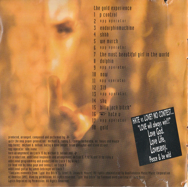 The Artist (Formerly Known As Prince) : The Gold Experience (CD, Album, SRC)