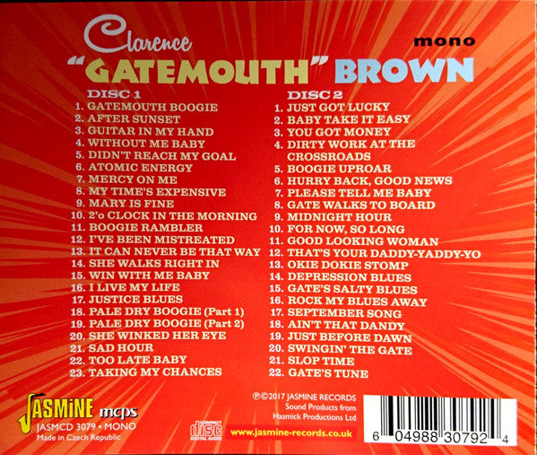 Clarence "Gatemouth" Brown : Boogie Uproar - The Complete Aladdin/Peacock Singles As & Bs 1947-1961 (2xCDr, Album, Comp, Mono)