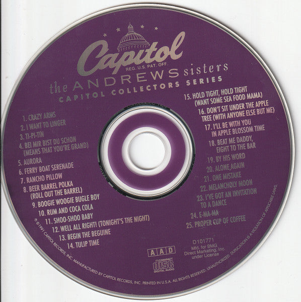 The Andrews Sisters : Capitol Collectors Series (CD, Comp, Club, RE, BMG)