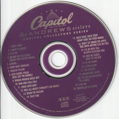 The Andrews Sisters : Capitol Collectors Series (CD, Comp, Club, RE, BMG)