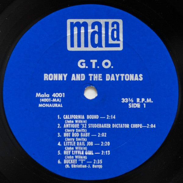 Ronny And The Daytonas* : G.T.O. (LP, Album, Mono)