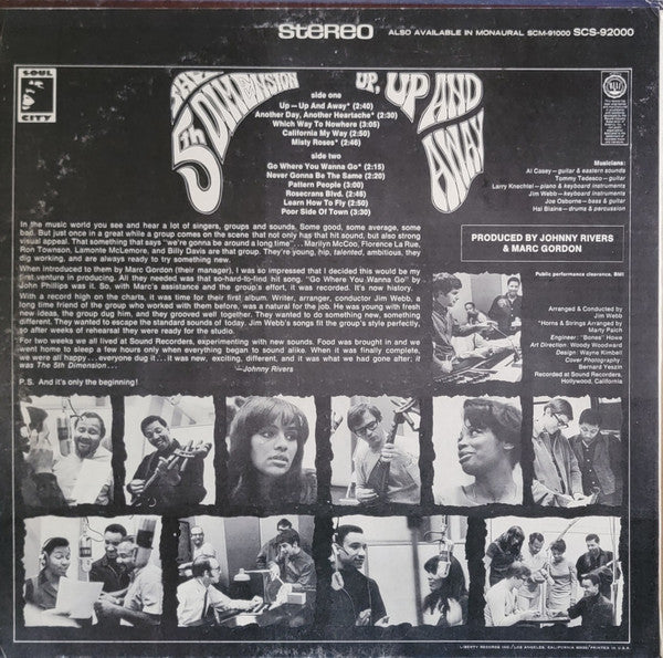 The 5th Dimension* : Up, Up And Away (LP, Album, Pit)
