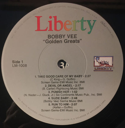 Bobby Vee : Bobby Vee's Golden Greats (LP, Comp, RE, Abr)