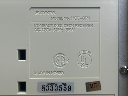 Sony HCD-CP1 CD Deck Receiver * CD - Radio - Cassette - Speakers - Remote