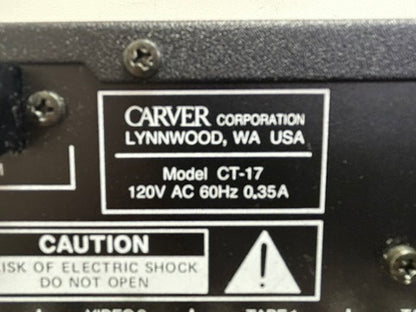 Carver CT-17 Preamplifier/Tuner * Fully Serviced * Tuner does work but can't lock stations * AS IS