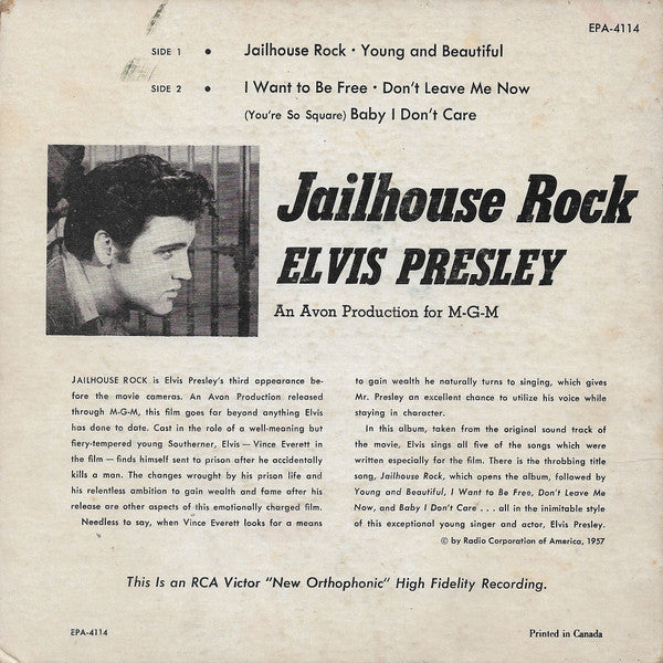 Elvis Presley : Jailhouse Rock (7", EP)