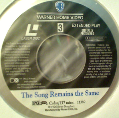Led Zeppelin : The Song Remains The Same (Laserdisc, 12", NTSC, Dol + Laserdisc, 12", S/Side)