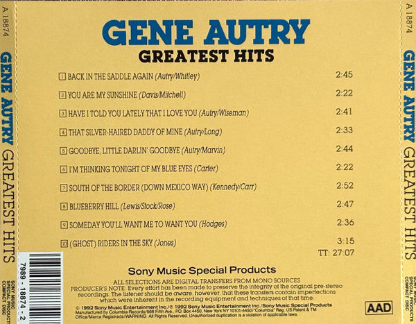 Gene Autry : Greatest Hits (CD, Comp)
