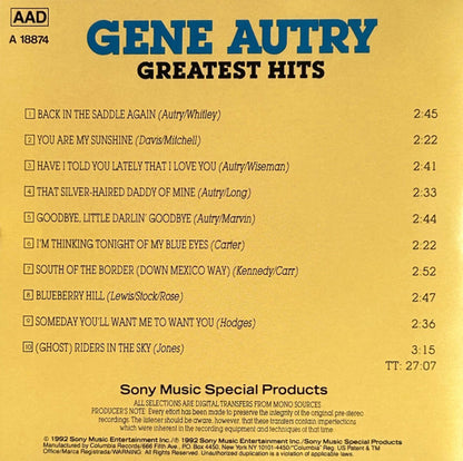 Gene Autry : Greatest Hits (CD, Comp)