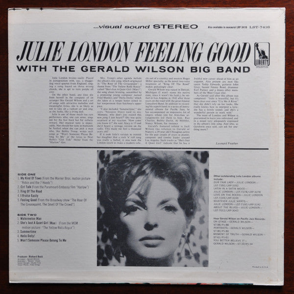 Julie London With The Gerald Wilson Big Band : Feeling Good (LP, Album)