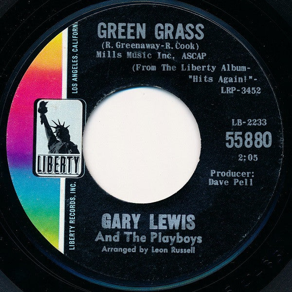 Gary Lewis & The Playboys : Green Grass / I Can Read Between The Lines (7", She)