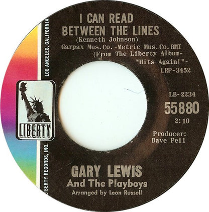 Gary Lewis & The Playboys : Green Grass / I Can Read Between The Lines (7", She)