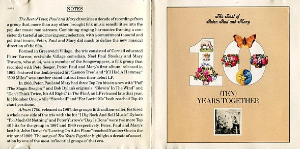 Peter, Paul And Mary* : The Best Of Peter, Paul And Mary / Ten Years Together (CD, Comp, M/Print, RM)