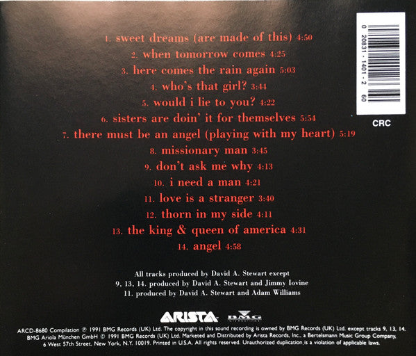 Eurythmics : Greatest Hits (CD, Comp, Club)