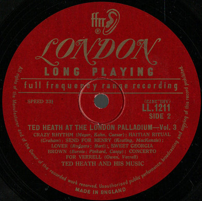 Ted Heath And His Music : Ted Heath At The London Palladium Volume 3 (LP, Album)