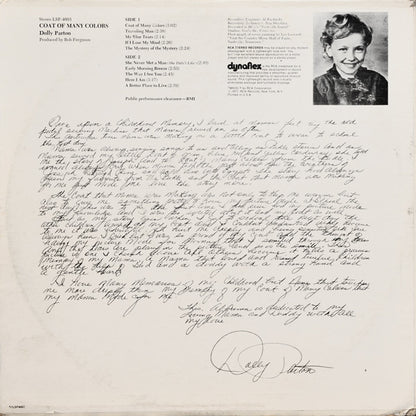 Dolly Parton : Coat Of Many Colors (LP, Album, Roc)