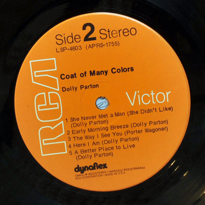 Dolly Parton : Coat Of Many Colors (LP, Album, Roc)