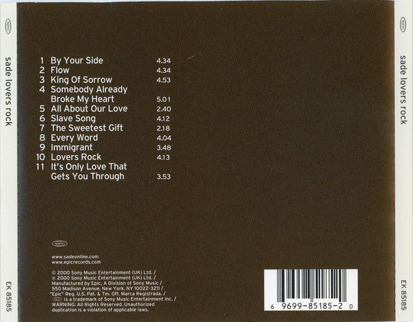Sade : Lovers Rock (CD, Album, DAD)
