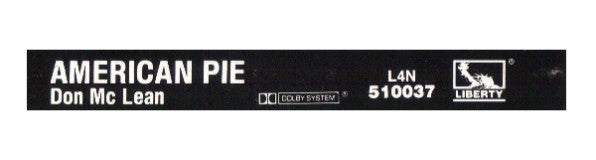 Don McLean : American Pie (Cass, Album, Club, RE)