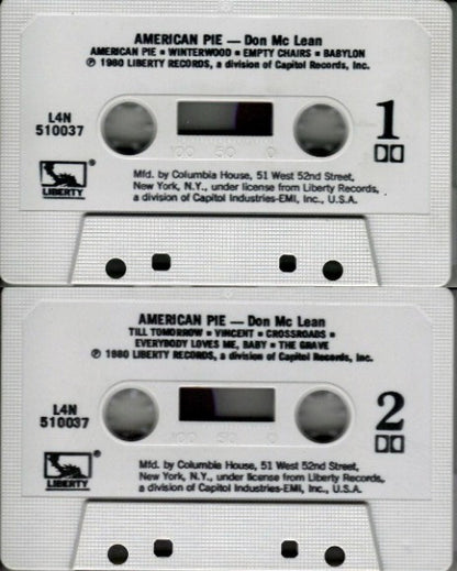 Don McLean : American Pie (Cass, Album, Club, RE)