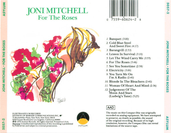 Joni Mitchell : For The Roses (CD, Album, RE)