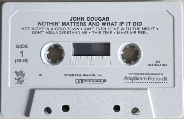John Cougar* : Nothin' Matters And What If It Did (Cass, Album)