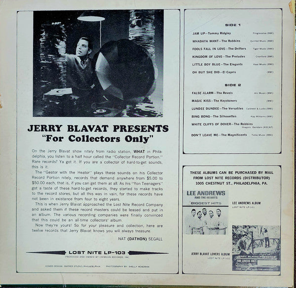 Various : Jerry Blavat Presents "For Collectors Only" (LP, Comp)