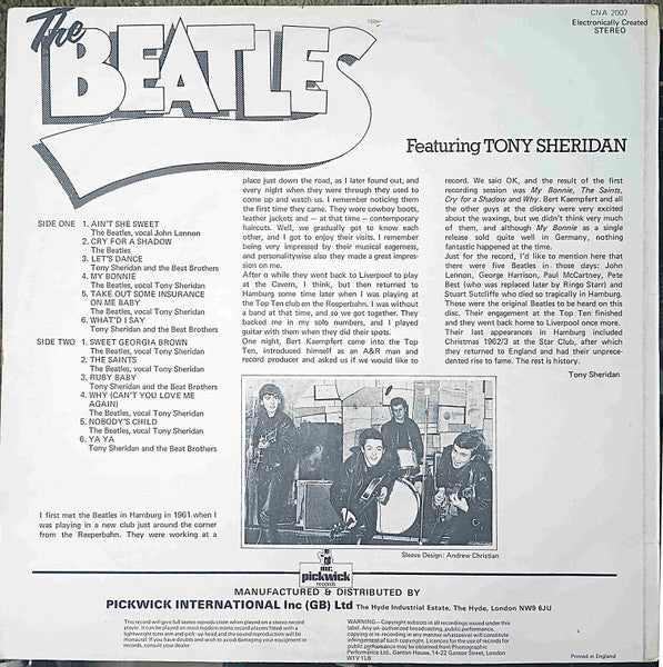 The Beatles Featuring Tony Sheridan : The Beatles Featuring Tony Sheridan (LP, Comp, RE)
