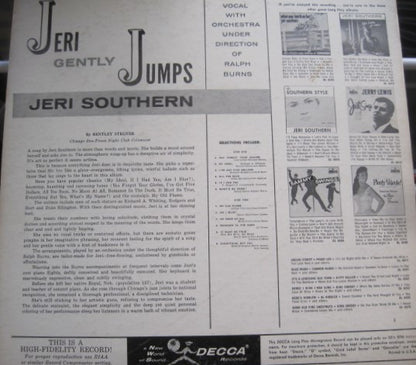 Jeri Southern : Jeri Gently Jumps (LP, Album, Mono)