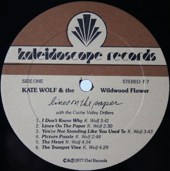 Kate Wolf & The Wildwood Flower With The Cache Valley Drifters : Lines On The Paper (LP, Album, RE)
