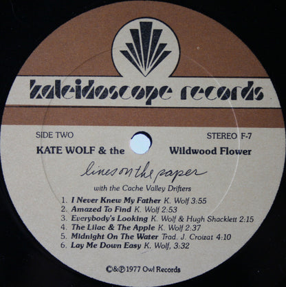 Kate Wolf & The Wildwood Flower With The Cache Valley Drifters : Lines On The Paper (LP, Album, RE)
