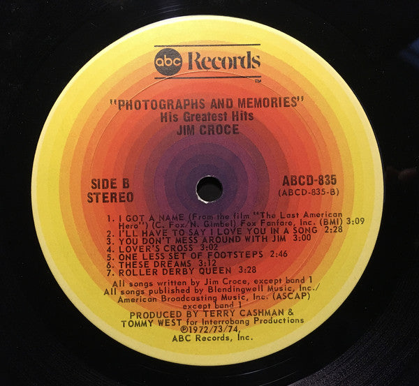 Jim Croce : Photographs & Memories (His Greatest Hits) (LP, Comp, Pit)