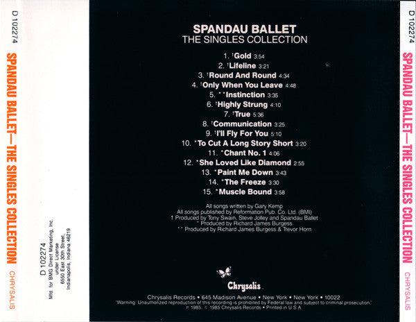 Spandau Ballet : The Singles Collection (CD, Comp, Club)