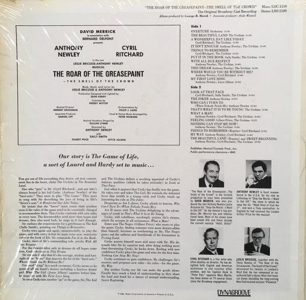 Anthony Newley, Cyril Ritchard : The Roar Of The Greasepaint - The Smell Of The Crowd (LP, Album, Mono)