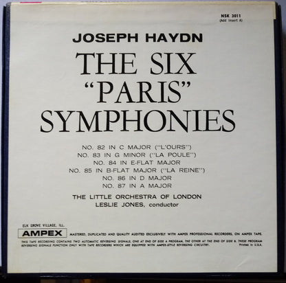 Joseph Haydn, The Little Orchestra Of London, Leslie Jones : The Six "Paris" Symphonies  (Reel, 7" Reel, Tri)