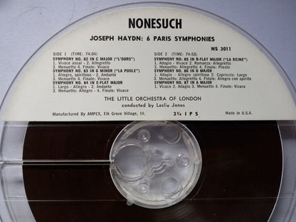 Joseph Haydn, The Little Orchestra Of London, Leslie Jones : The Six "Paris" Symphonies  (Reel, 7" Reel, Tri)
