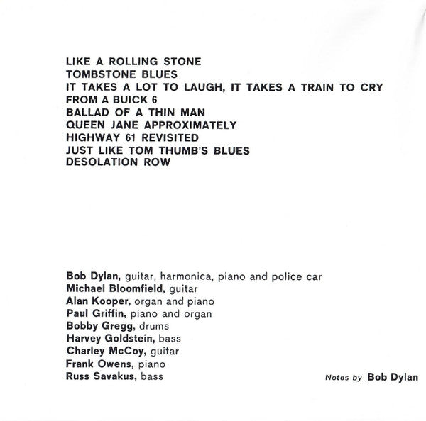 Bob Dylan : Highway 61 Revisited (CD, Album, RE, RP)