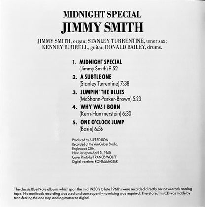 Jimmy Smith : Midnight Special (CD, Album, RE)