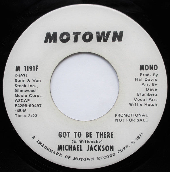 Michael Jackson : Got To Be There (7", Single, Mono, Promo)