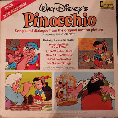 Ned Washington, Leigh Harline, Paul J. Smith : Walt Disney's Story And Songs From Pinocchio (LP, Album, RE)