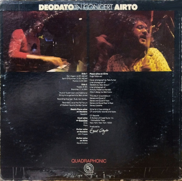 Deodato* / Airto* : In Concert (LP, Album, Quad)