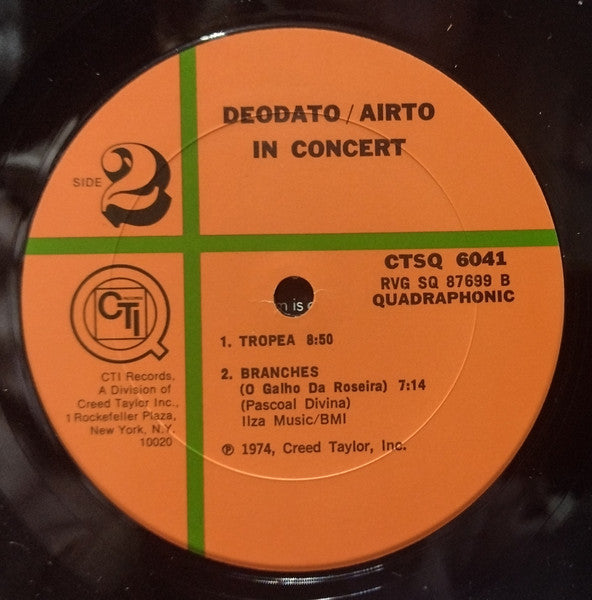 Deodato* / Airto* : In Concert (LP, Album, Quad)