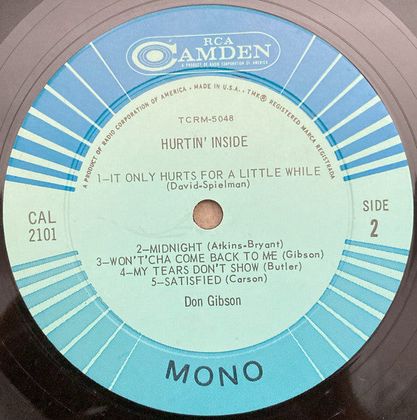 Don Gibson : Hurtin' Inside (LP, Comp, Mono, Ind)