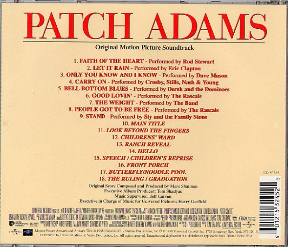 Various : Patch Adams Original Motion Picture Soundtrack (CD, Album)