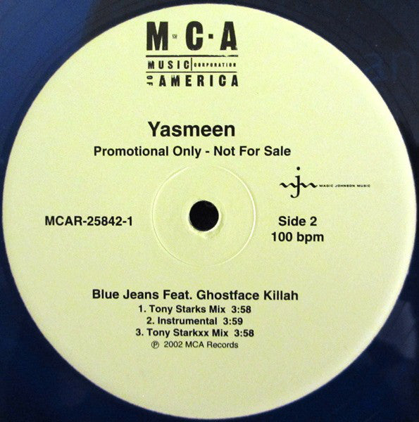 Yasmeen Feat. Ghostface Killah : Blue Jeans (12", Promo, Blu)