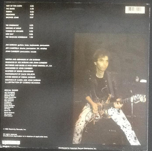 Joe Satriani : Not Of This Earth (LP, Album)