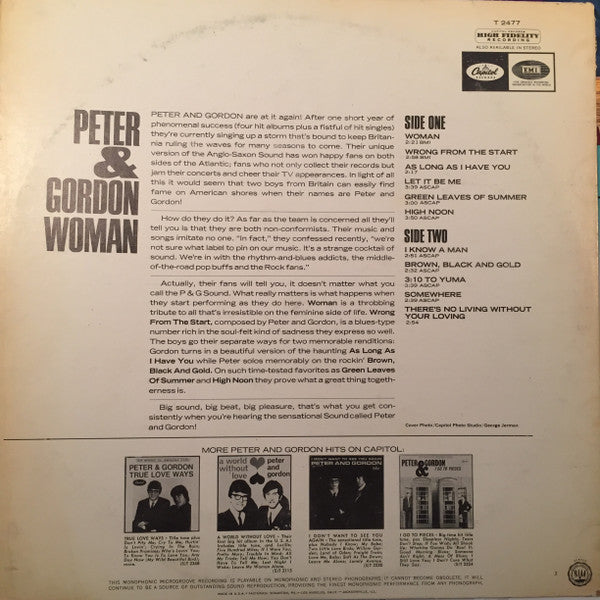 Peter & Gordon : Woman (LP, Album, Mono, Scr)